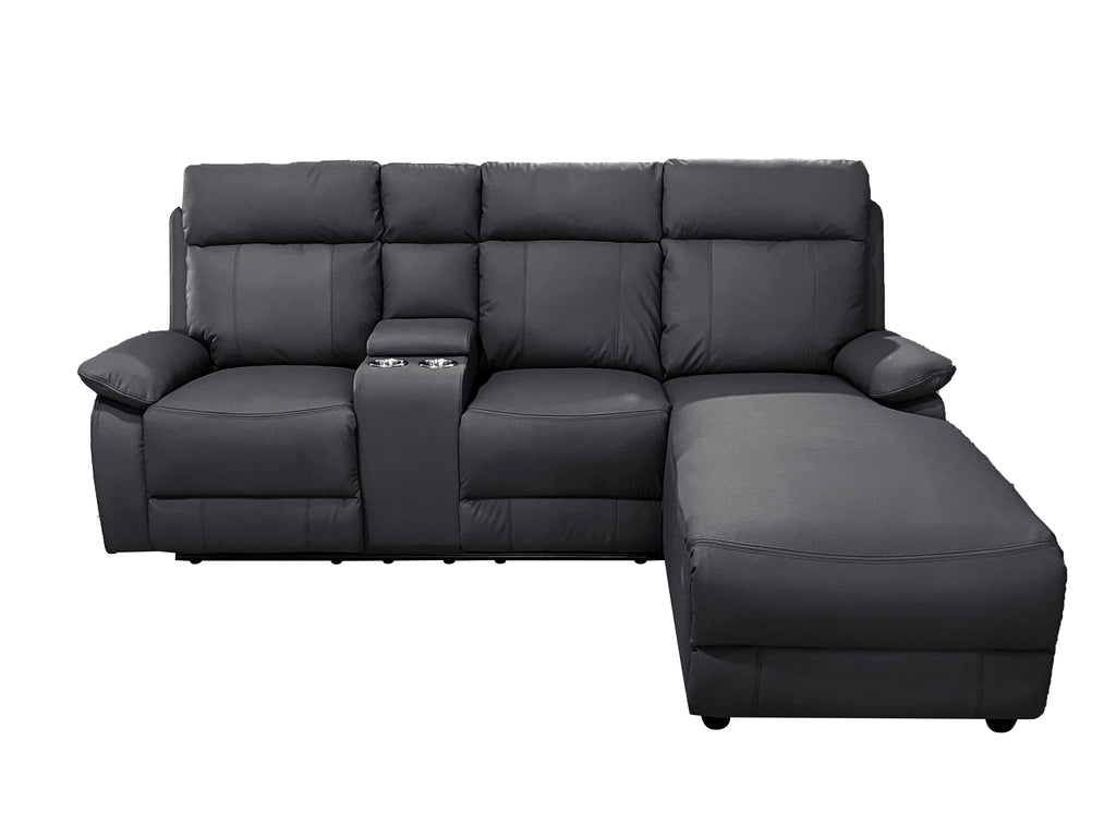 Harrison Anti scratch Leather Manual Recliner Right hand Corner Black