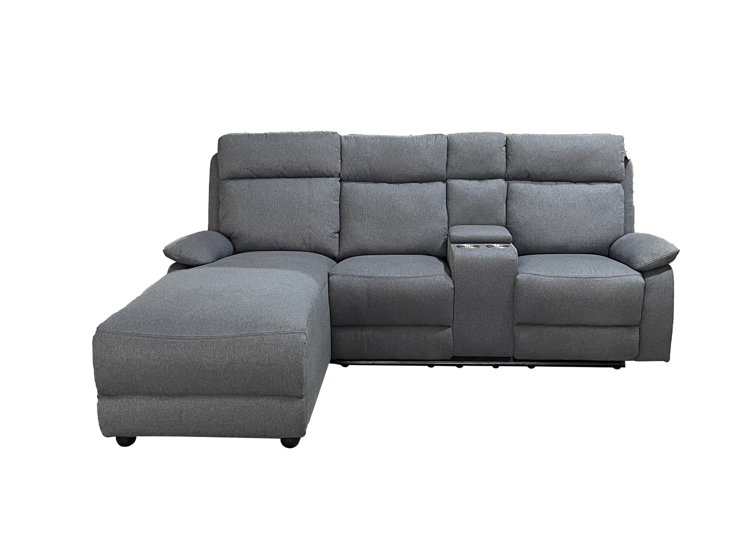 Harrison Fabric Manual Recliner Right hand Corner Grey
