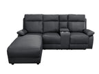 Harrison Anti scratch Leather Manual Recliner Right hand Corner Black