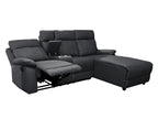 Harrison Anti scratch Leather Manual Recliner Right hand Corner Black