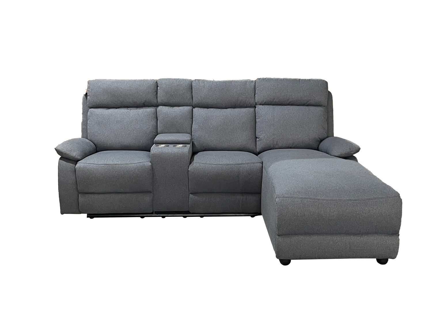 Harrison Fabric Manual Recliner Right hand Corner Grey