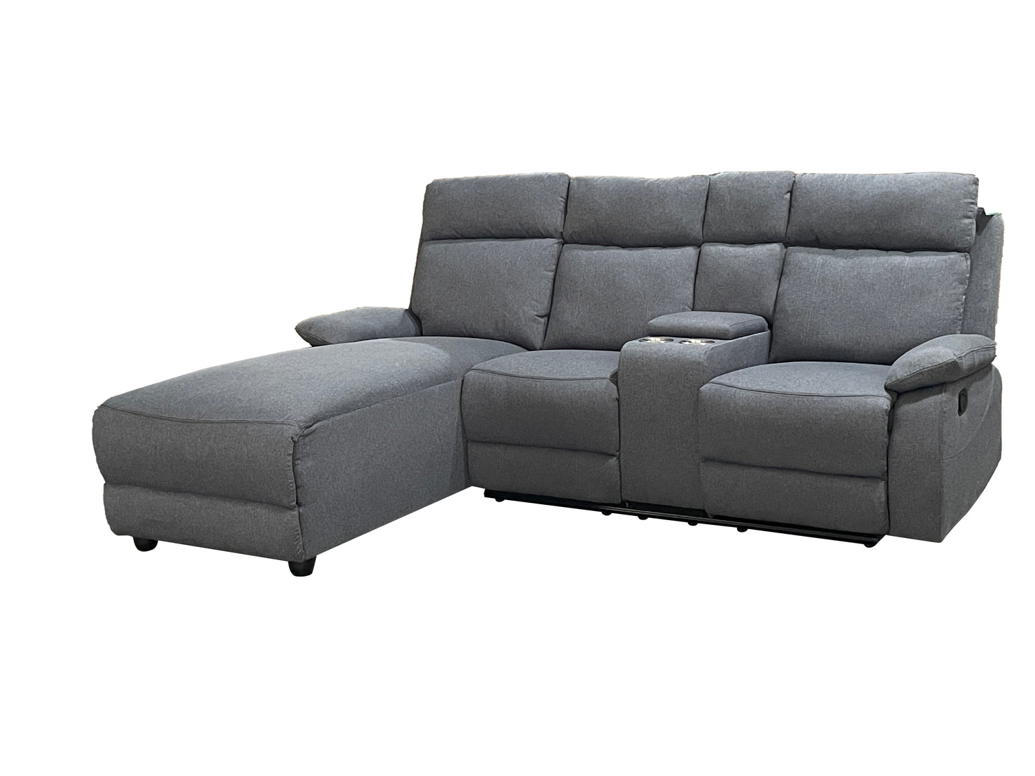 Harrison Fabric Manual Recliner Right hand Corner Grey