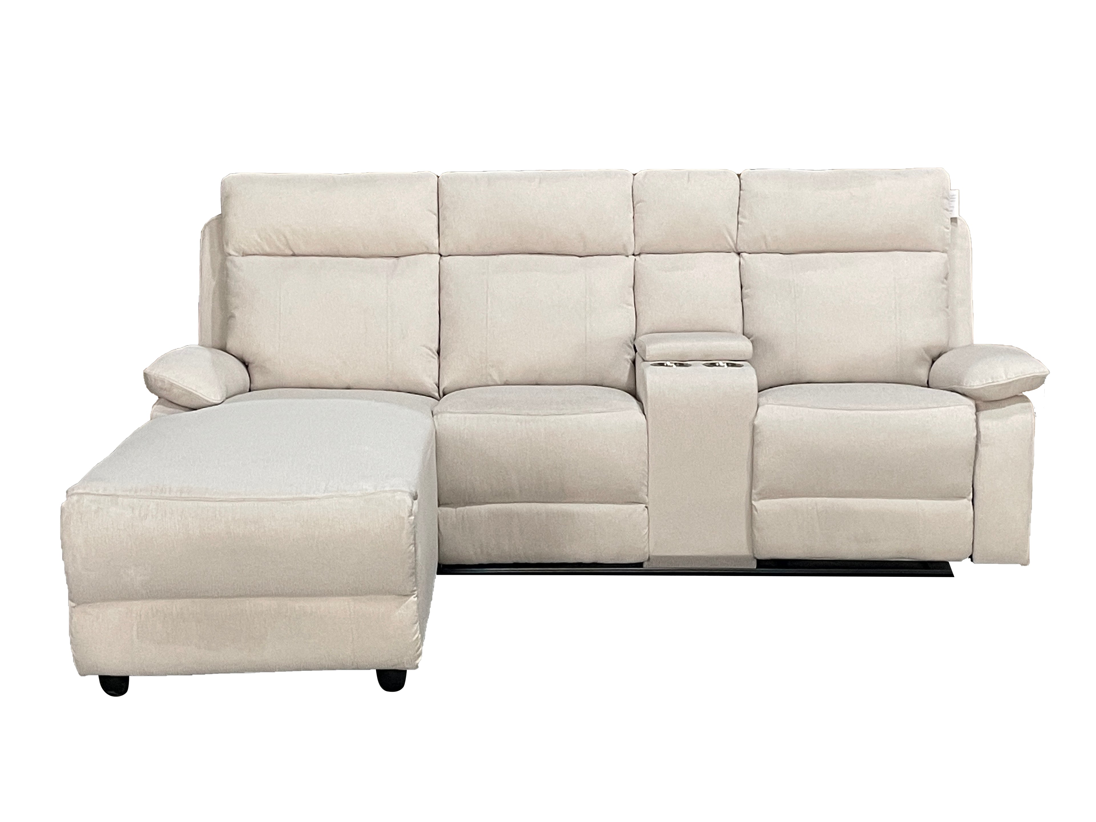 Harrison Fabric Manual Recliner Right hand Corner Cream