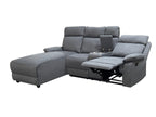 Harrison Fabric Manual Recliner Left hand Corner Grey