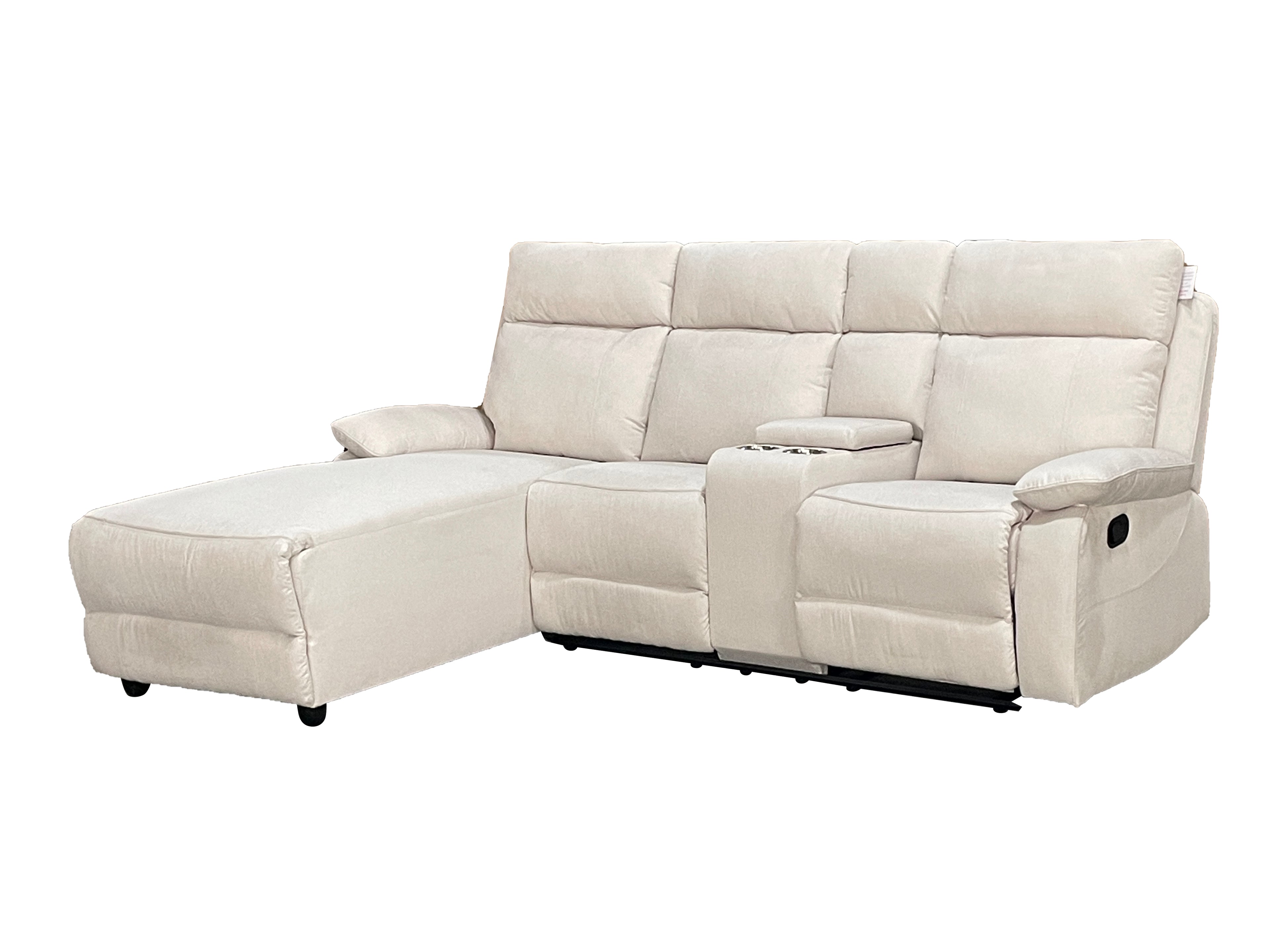Harrison Fabric Manual Recliner Right hand Corner Cream