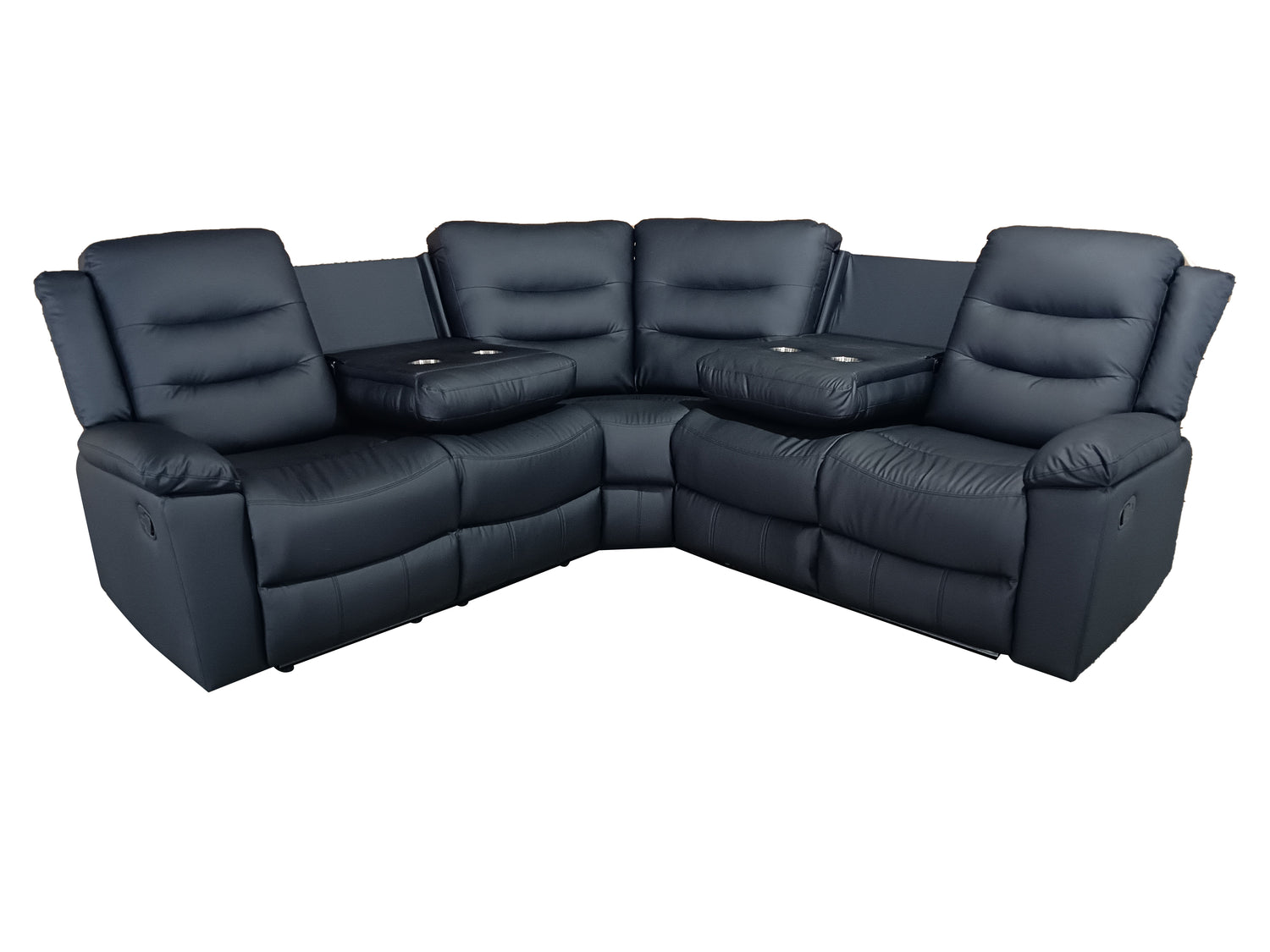 Roma black Corner Manual Recliner Anti scratch leather