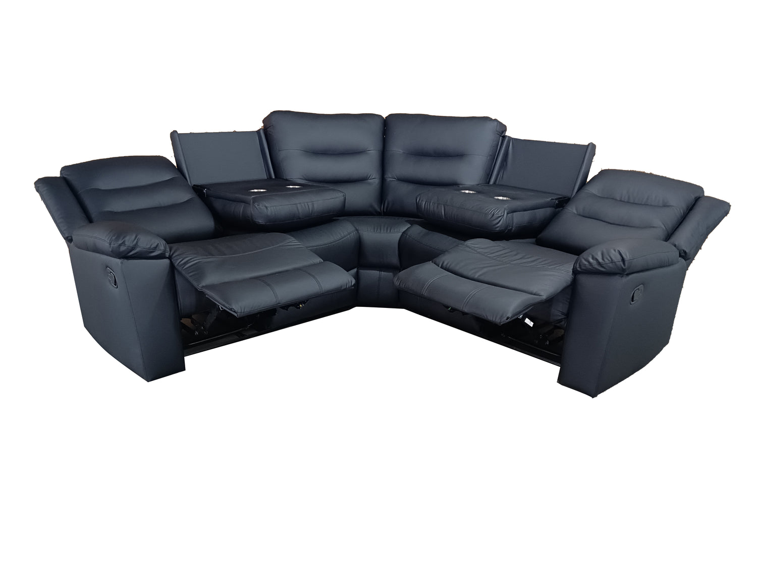 Roma black Corner Manual Recliner Anti scratch leather