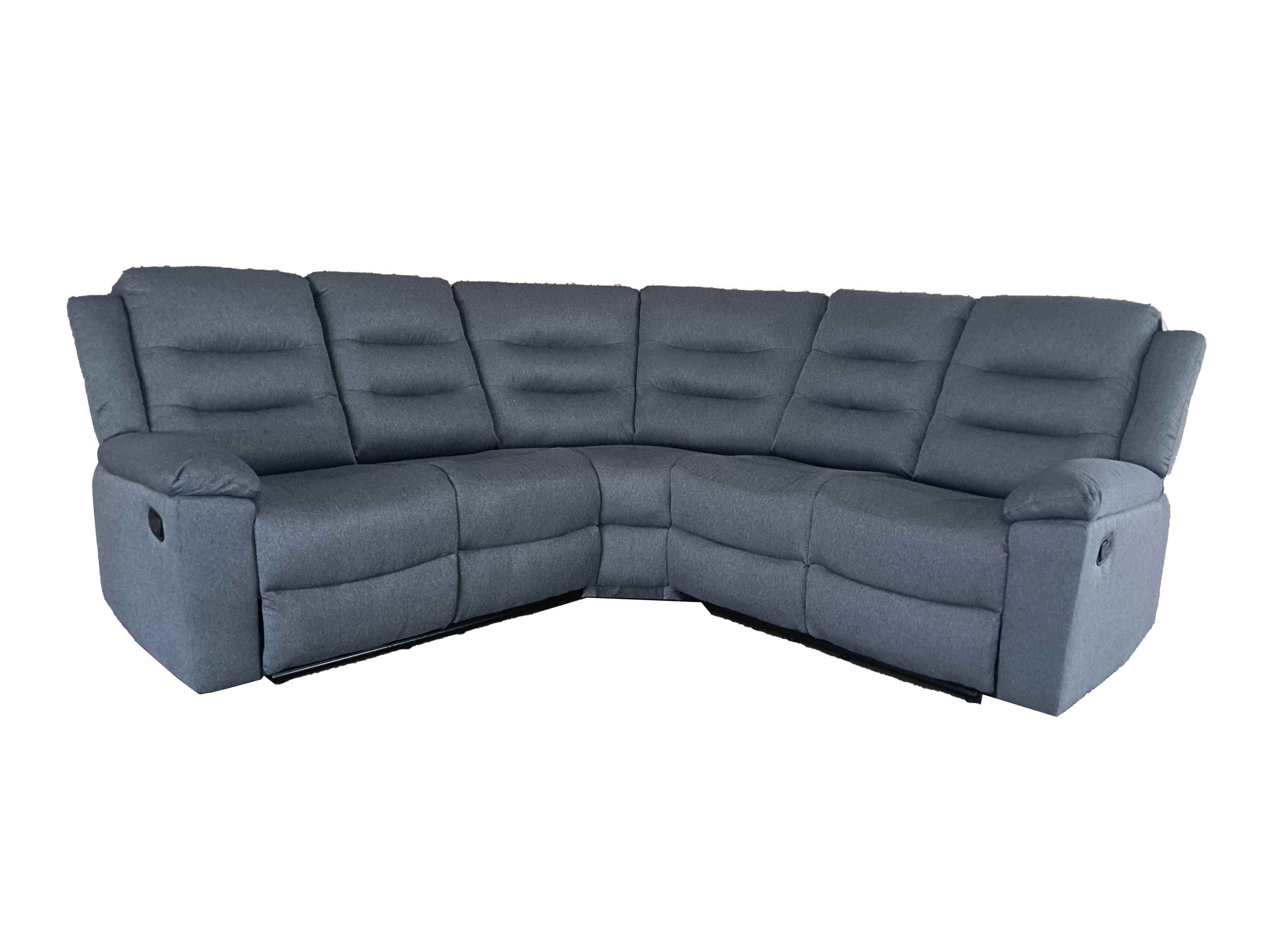 Roma Grey Corner Manual Recliner Anti scratch leather