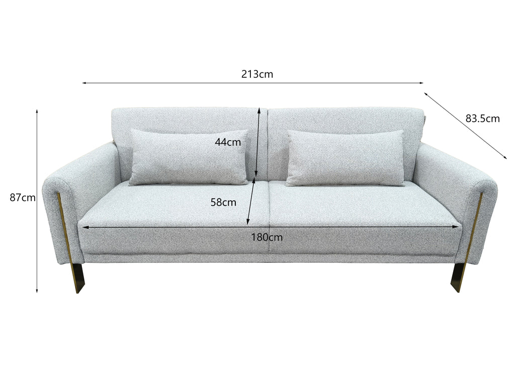 Loft Click Clack 3 seater sofa Bed Silver