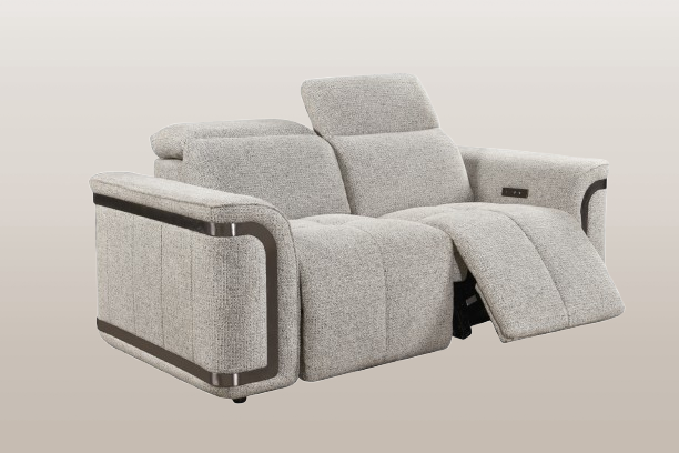 Nova 2 Seater Powered Electric Recliner with adjustable Headrest Silver