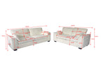 Henley 3 Seater Sofa Set with Cupholder on Side and and Storage Cream