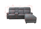 Harrison Fabric Manual Recliner Left hand Corner Grey