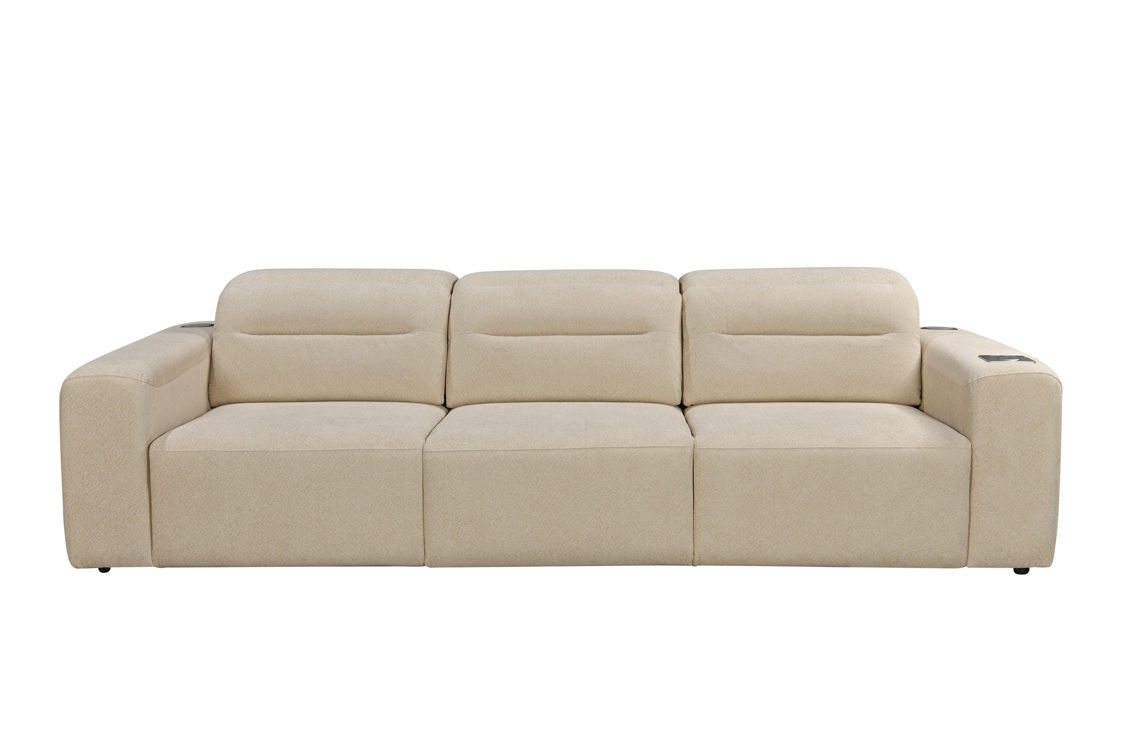 Mayfair 3 seater Electric Sliding seats Cream with Bluetooth speakers || Wireless charger  || USB port