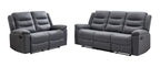 Roma Recliner 3+2 Black Faux Leather With cup Holder