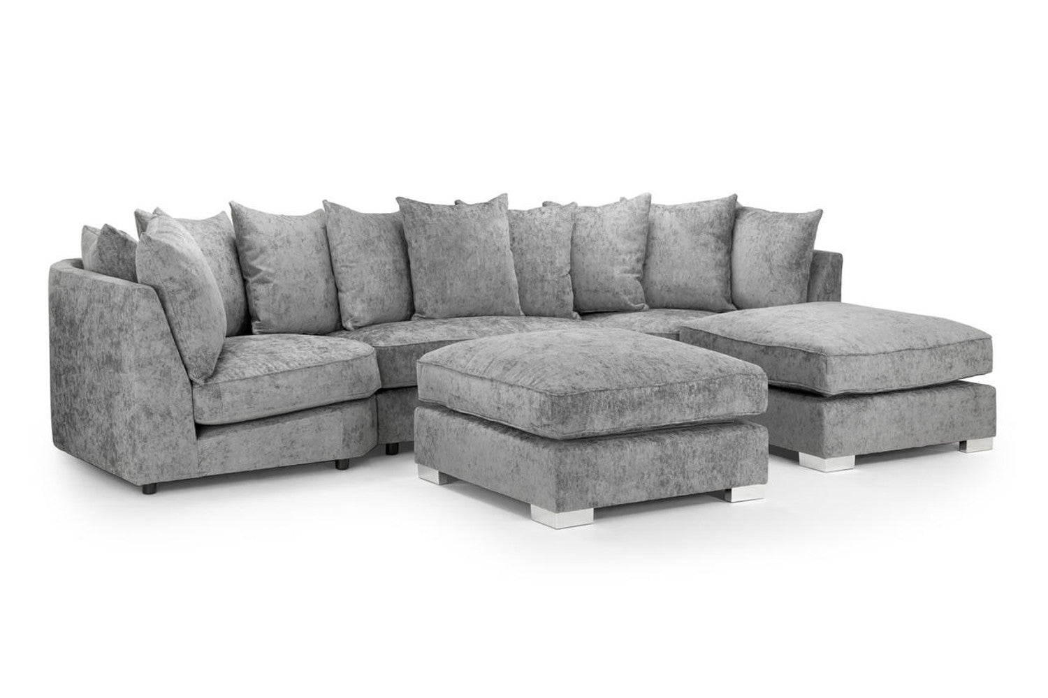 Bishop U shape Scatterback Sofa Alaska Platinum