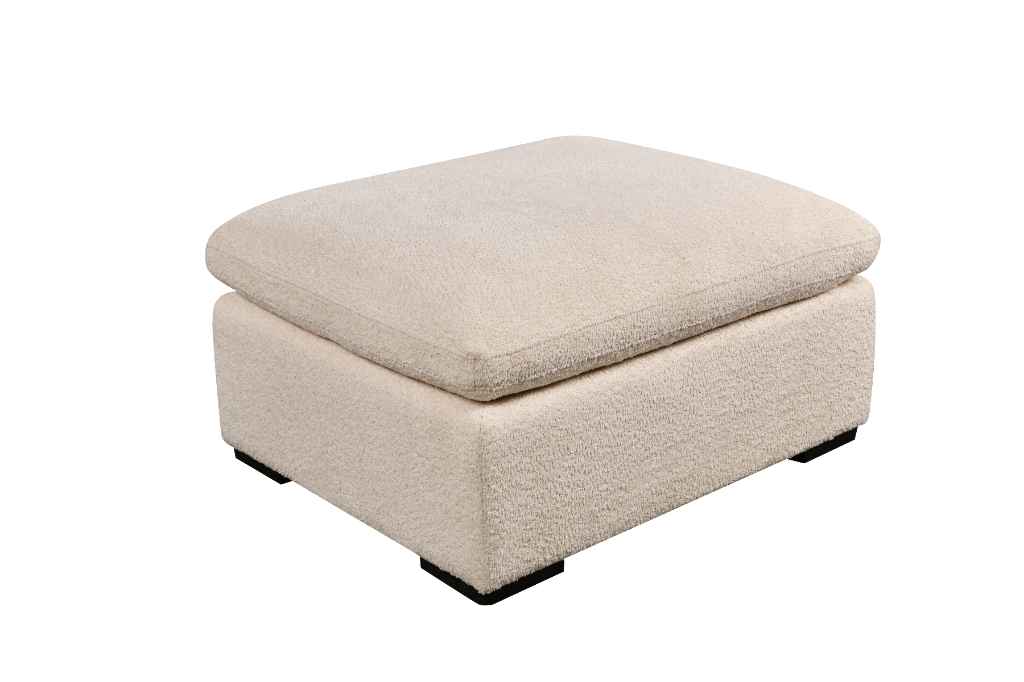 Modulo Duck Feather filled Footstool Boucle Cream